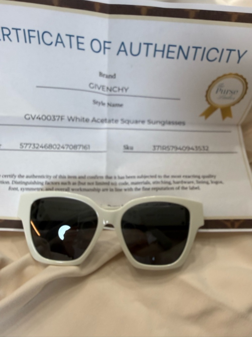 Givenchy White Oversized Square Sunglasses with Dark Lenses - Picture 10 of 10